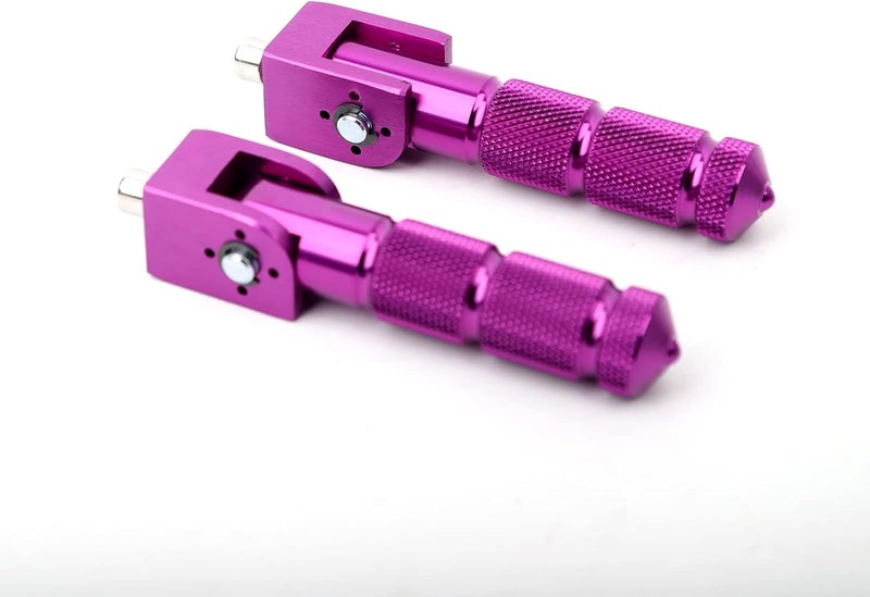 Minho Purple CNC Folding Motorcycle Bicycle Foot Pegs M8 Rear Footrest Peg Footpeg For Mini Bike Parts Honda Grom MSX125 M10 Install Hole - Image 2